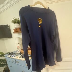 Milwaukee Brewers Nike Dri-FIT Authentic Collection Shirt - Dark Blue